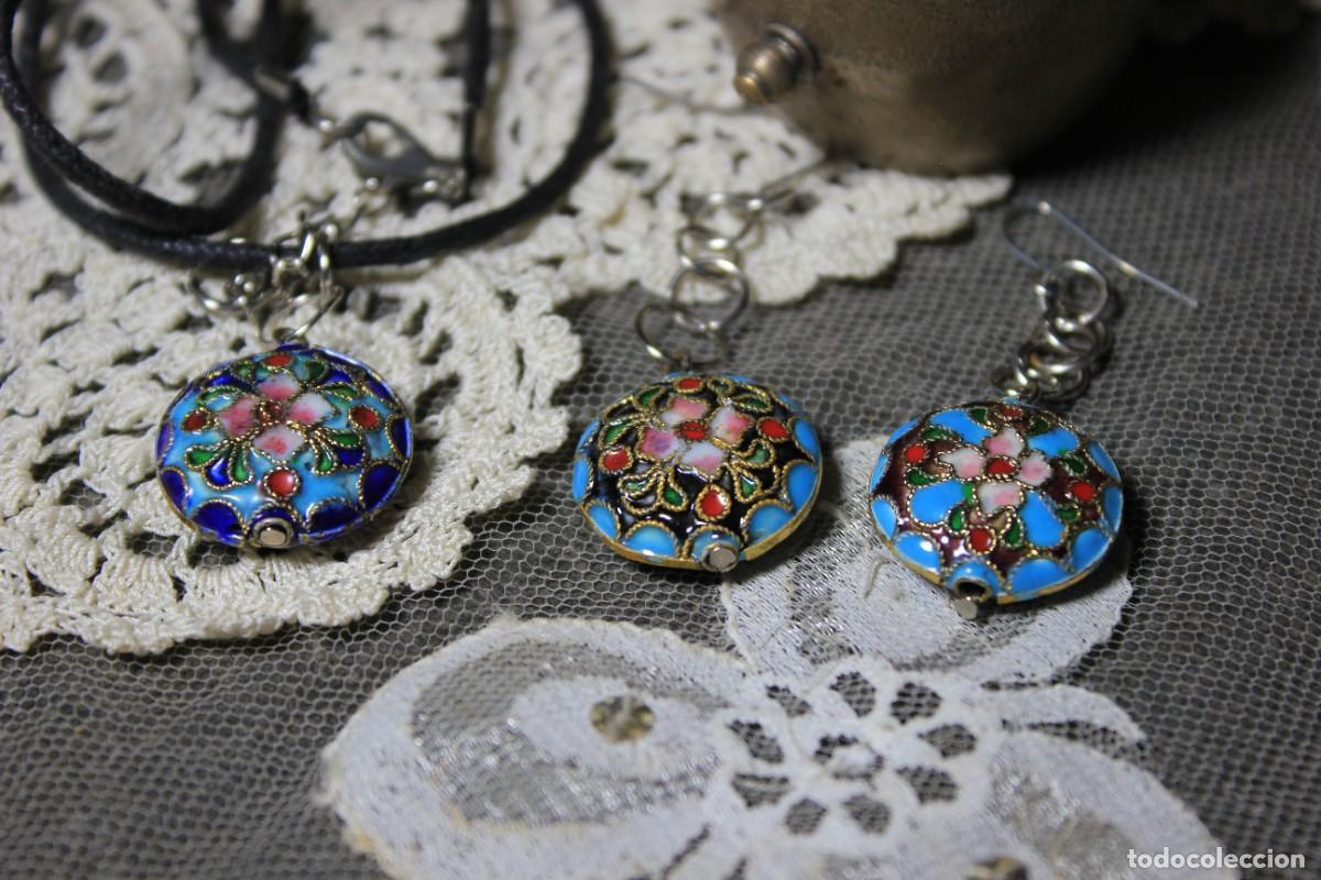 Joyeria: Caja con pendientes y colgante de esmalte. - Foto 1