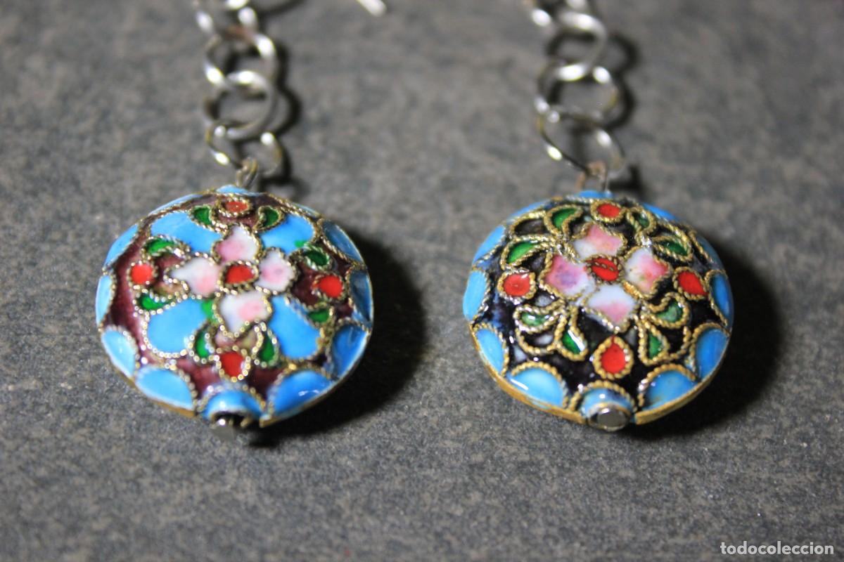 Joyeria: Caja con pendientes y colgante de esmalte. - Foto 4