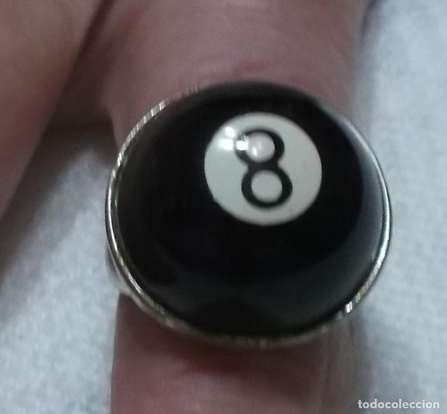 Joyeria: anillo plateado con una bola de billar - Foto 1