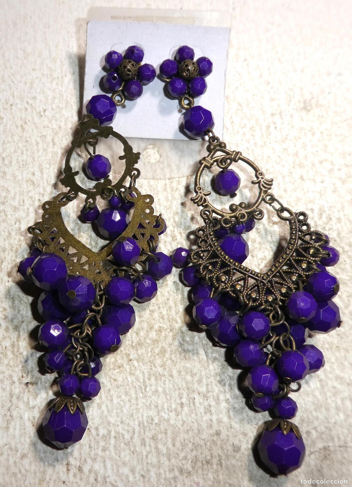 Joyeria: Conjunto de pendientes morados - Foto 1