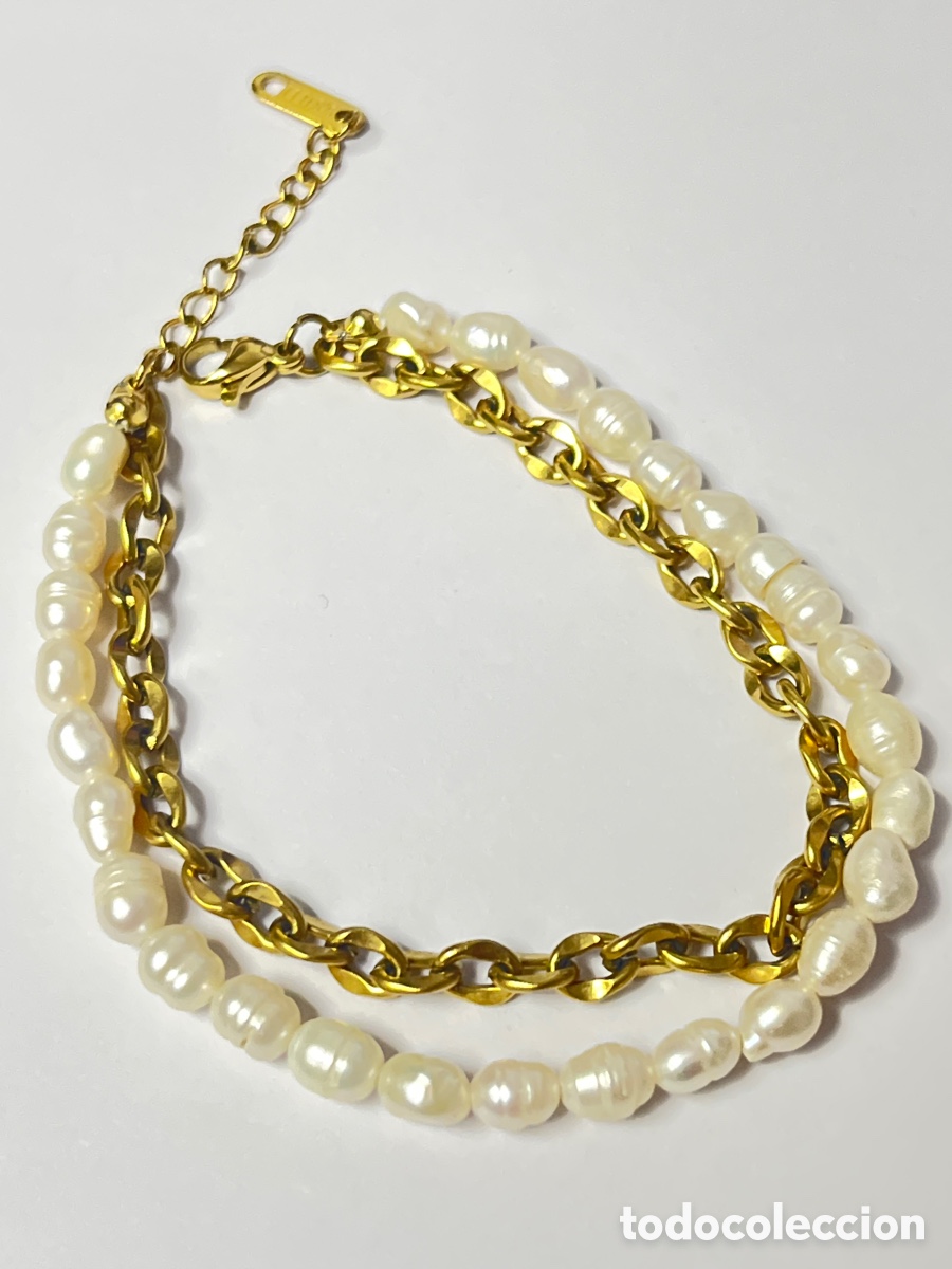 Joyeria: Pulsera de perlas y acero /Pul375 - Foto 1