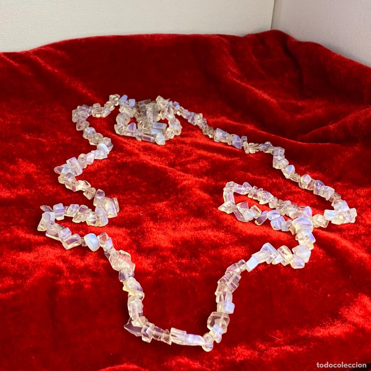 Joyeria: Conjunto de collar y pulsera de opalina, cuentas chip iridiscentes - Foto 5