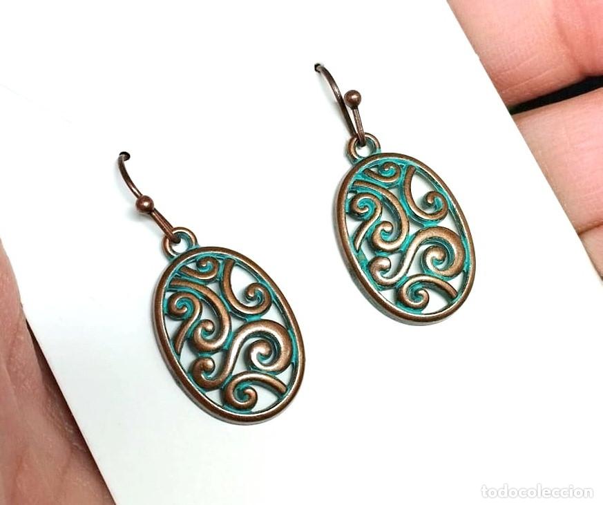 Joyeria: Pendientes bohemios Cobrizo y Azul verde , Nuevos - Foto 1