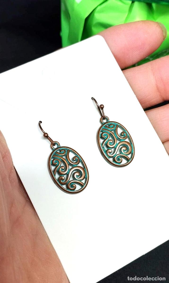 Joyeria: Pendientes bohemios Cobrizo y Azul verde , Nuevos - Foto 2
