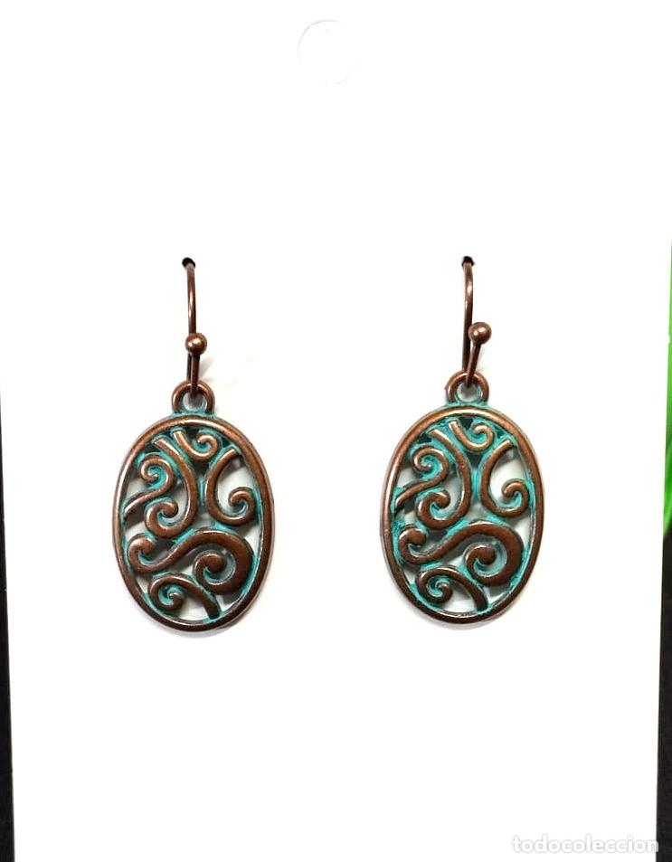 Joyeria: Pendientes bohemios Cobrizo y Azul verde , Nuevos - Foto 3