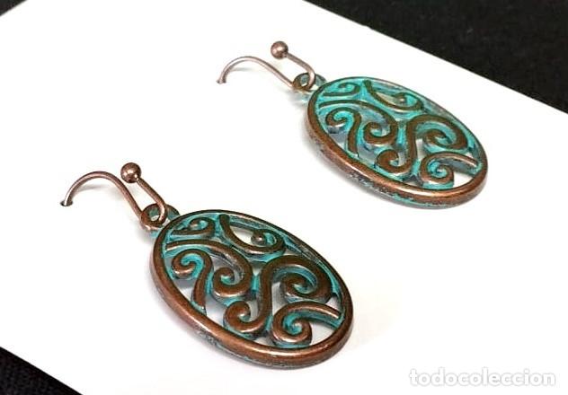 Joyeria: Pendientes bohemios Cobrizo y Azul verde , Nuevos - Foto 4