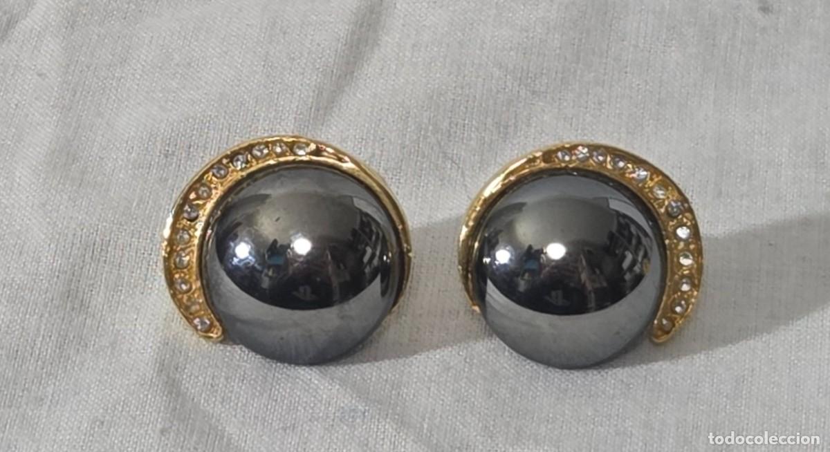 Joyeria: Pendientes de hematites con metal dorado - Foto 2