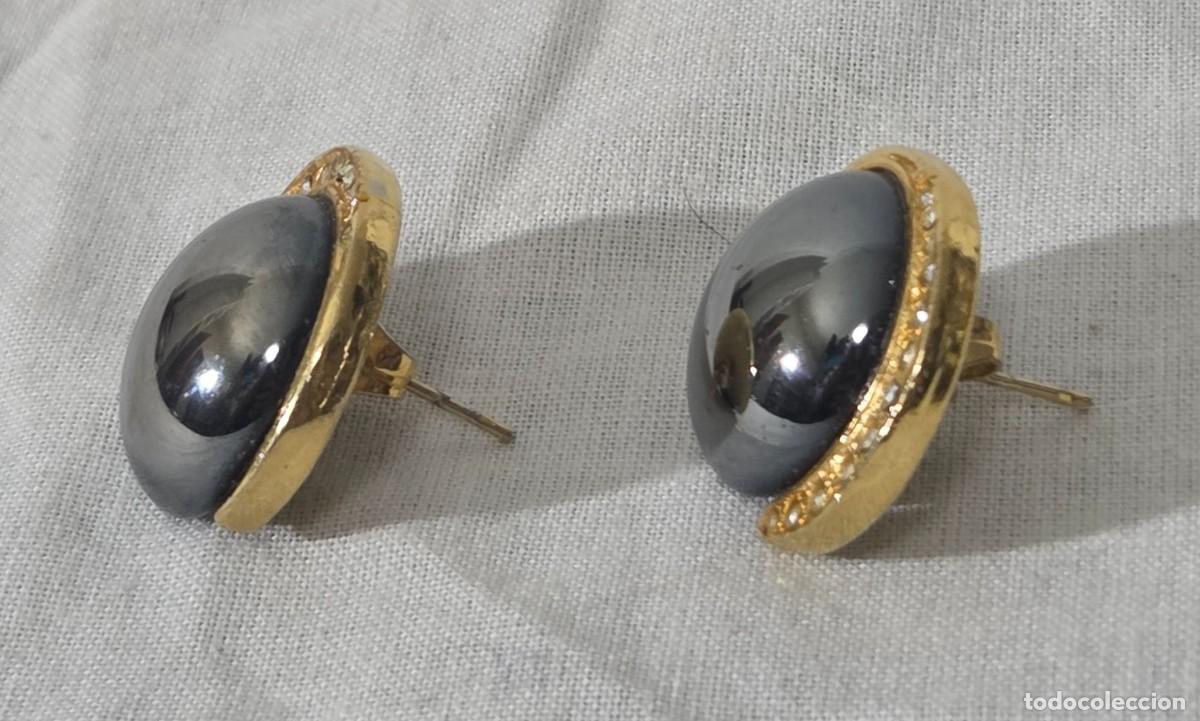 Joyeria: Pendientes de hematites con metal dorado - Foto 4
