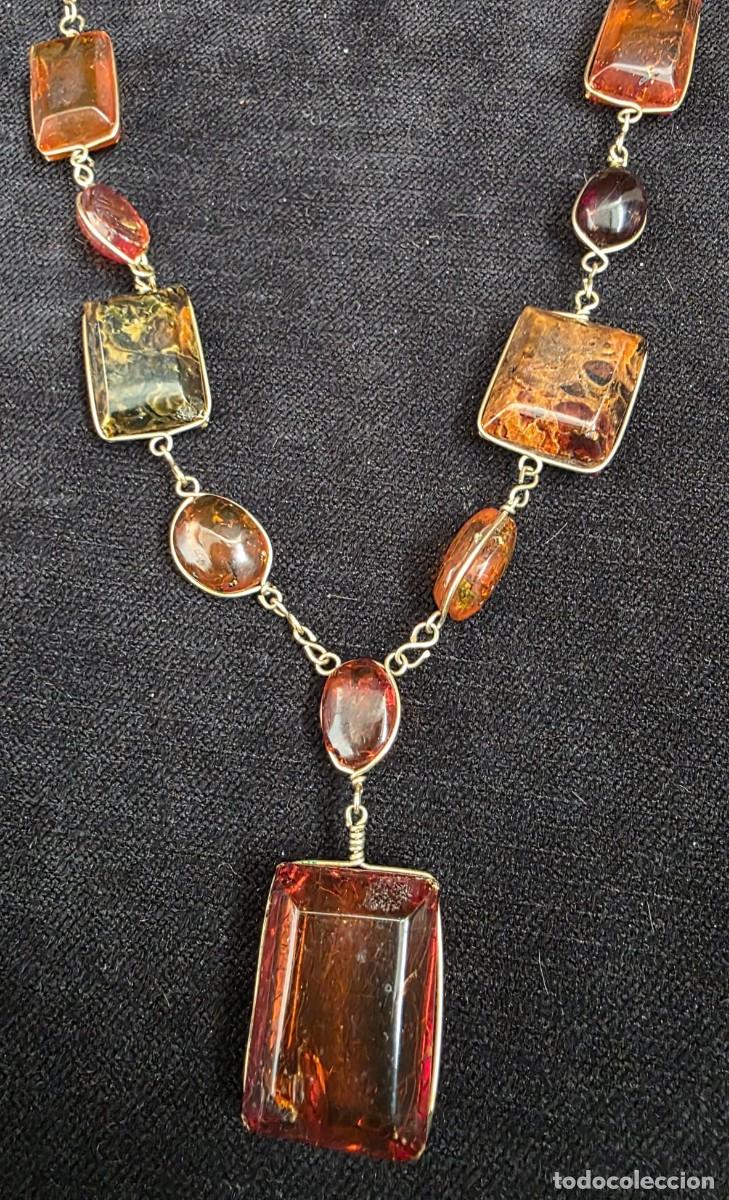 Joyeria: Collar Vintage 30cm Estilo &Aacute;mbar Geom&eacute;trico con Colgante Central Rectangular - Foto 2
