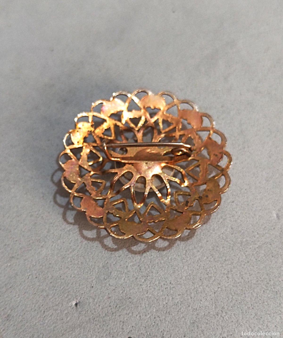 Joyeria: Antiguo broche dorado, con cristal. - Foto 2