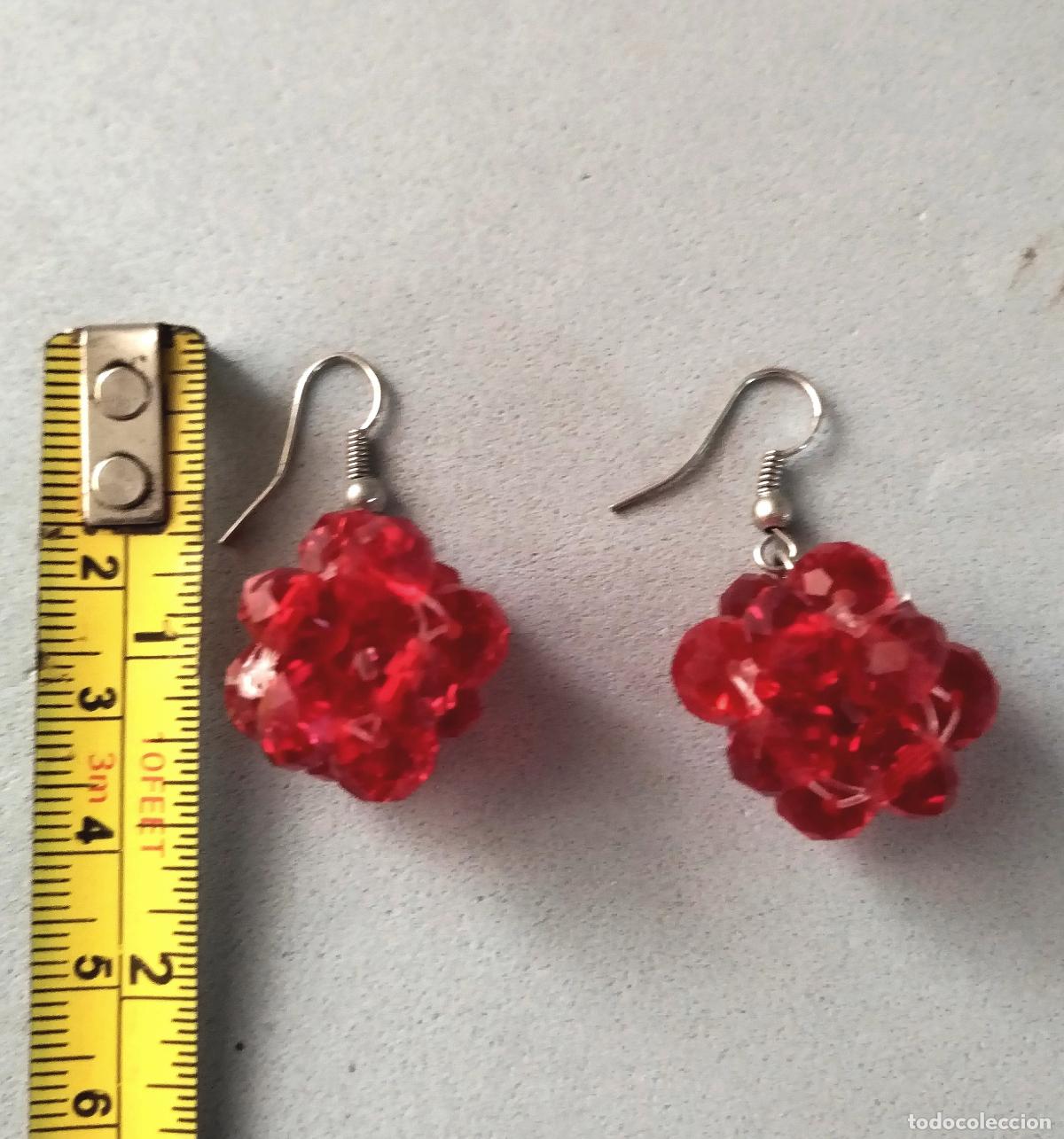 Joyeria: Pendientes con cristales rojos, bisuter&iacute;a. - Foto 2
