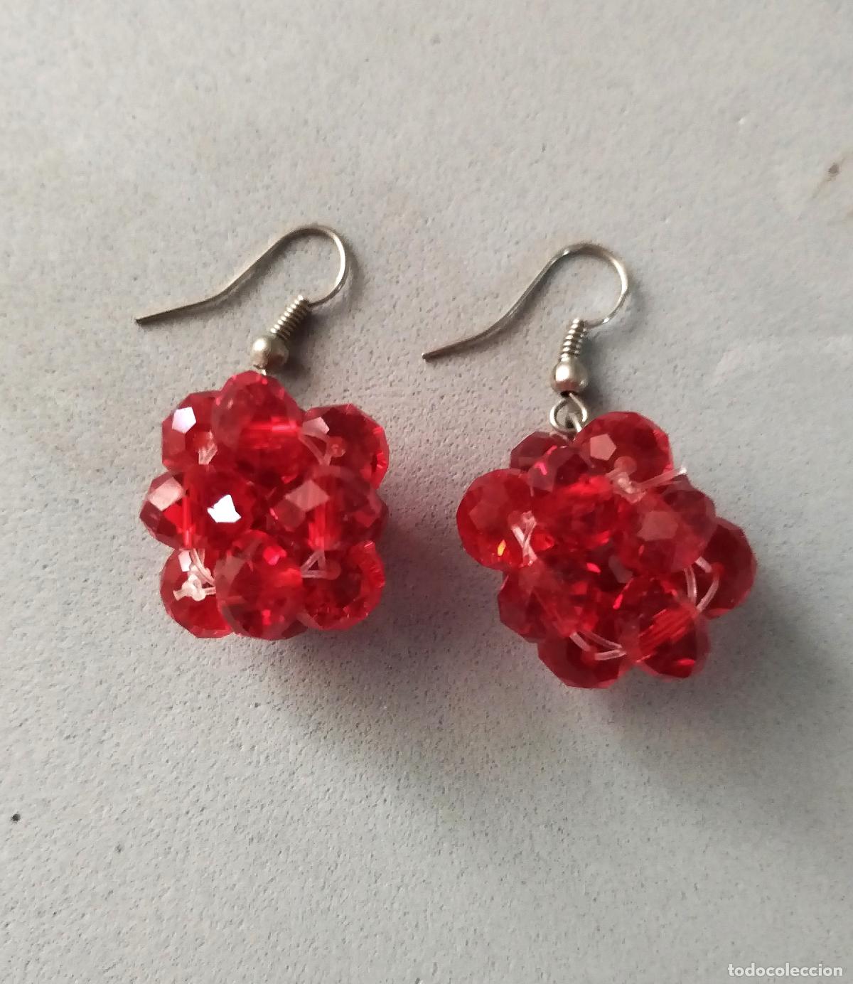 Joyeria: Pendientes con cristales rojos, bisuter&iacute;a. - Foto 1