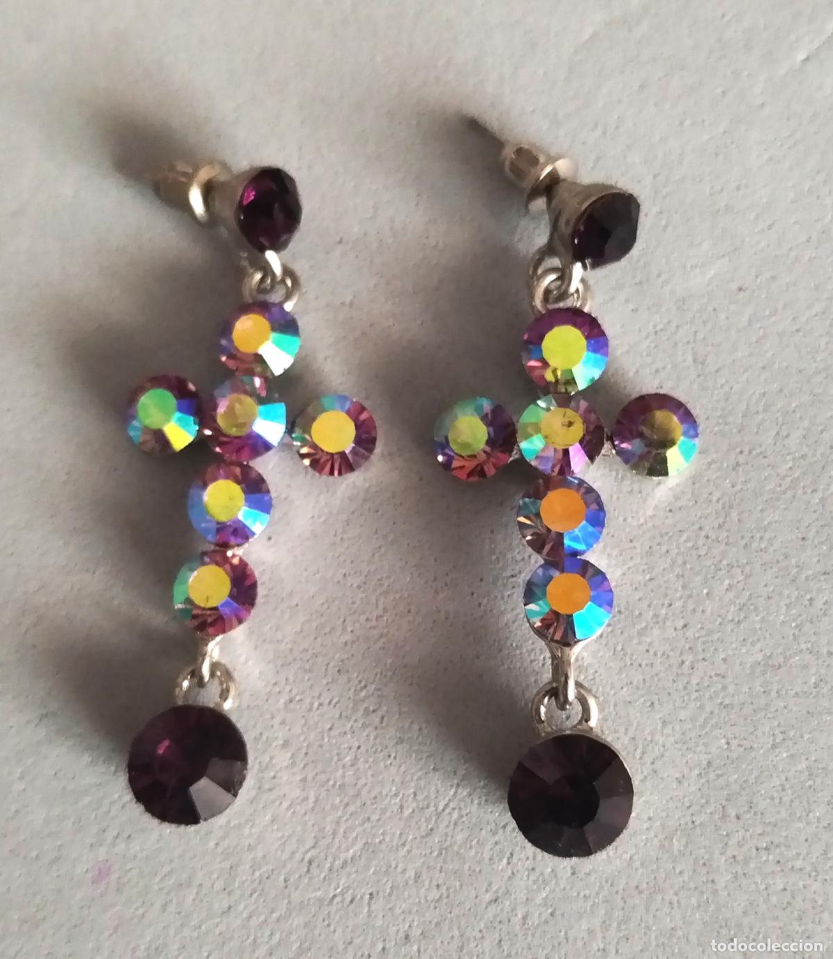 Joyeria: Pendientes de cruz, de cristalinos. - Foto 1