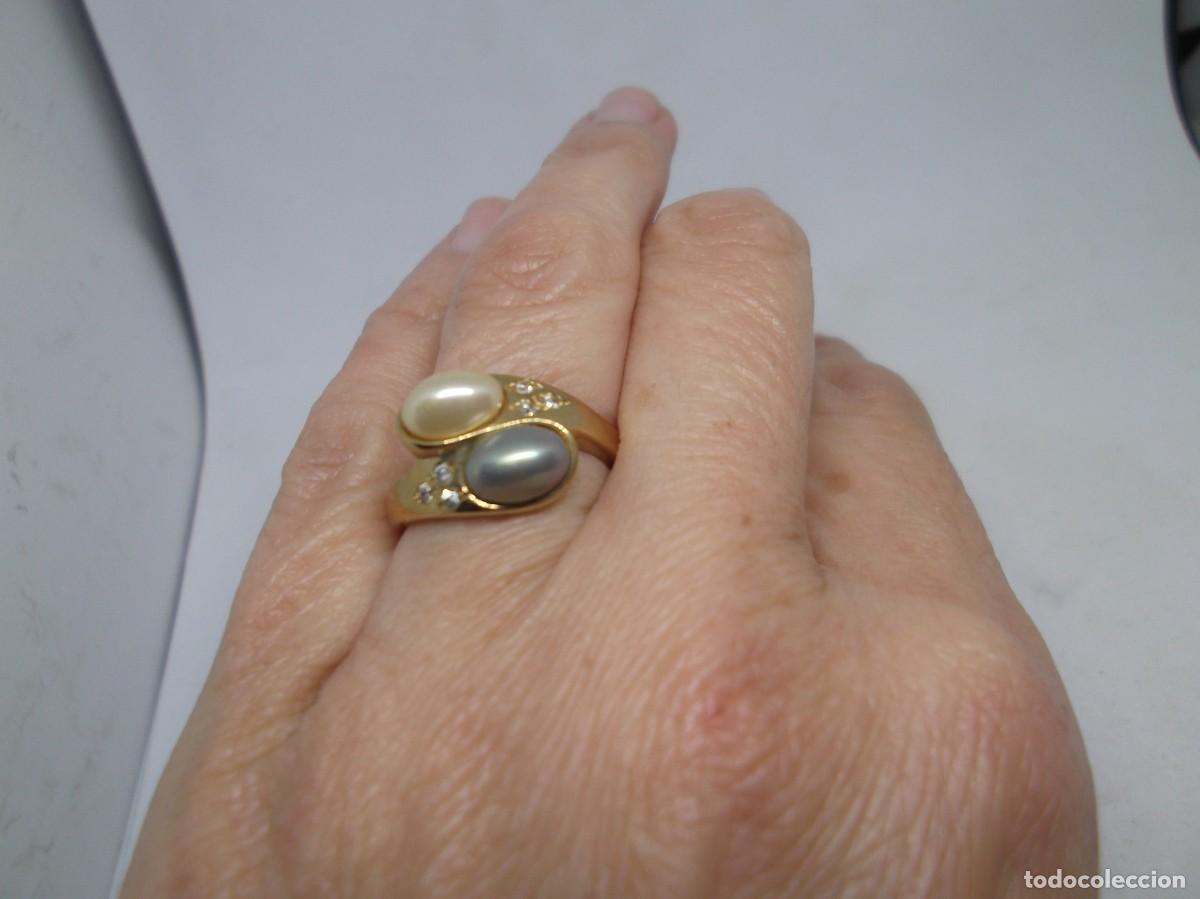 Joyeria: Anillo de bisuteria con perlas Majoricas. - Foto 1
