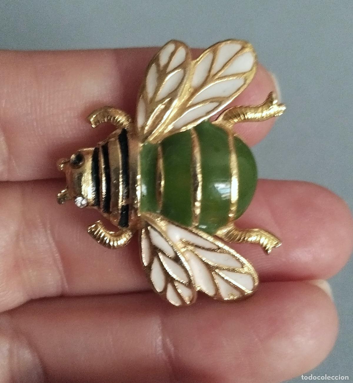 Joyeria: Broche dorado, insecto, abeja. - Foto 1