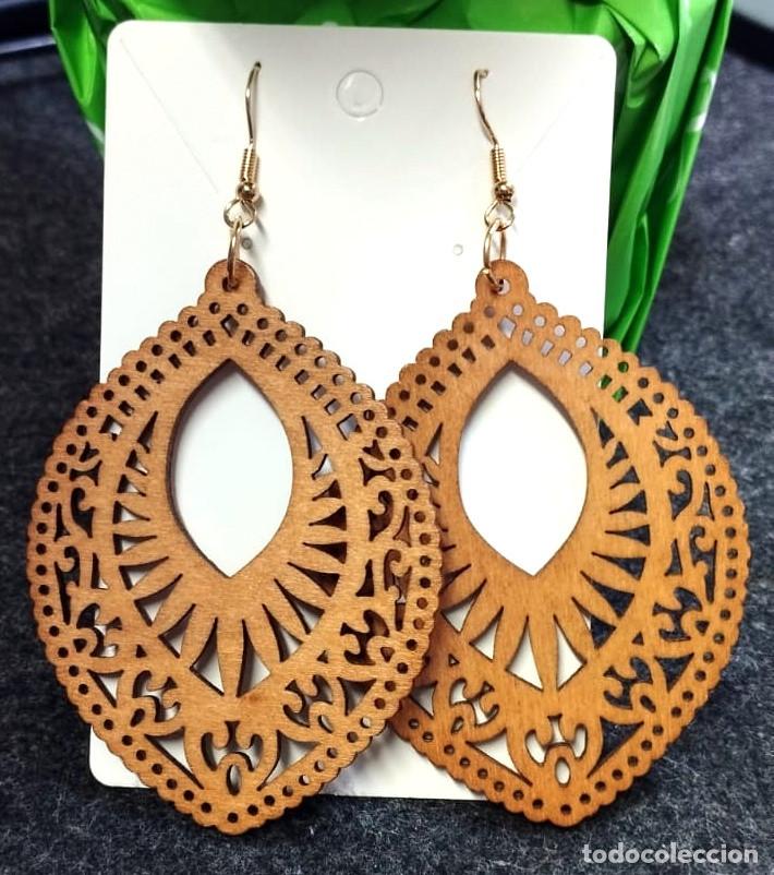 Joyeria: Pendientes Bohemios largos de madera, Nuevos - Foto 1