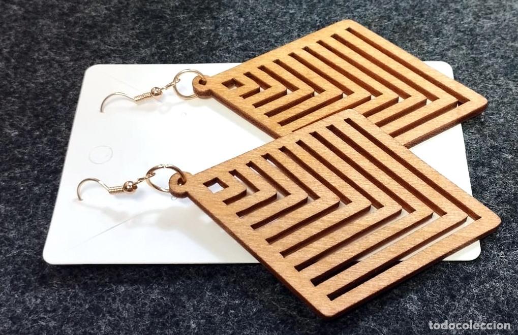 Joyeria: Pendientes bohemios largos de madera, Nuevos - Foto 2
