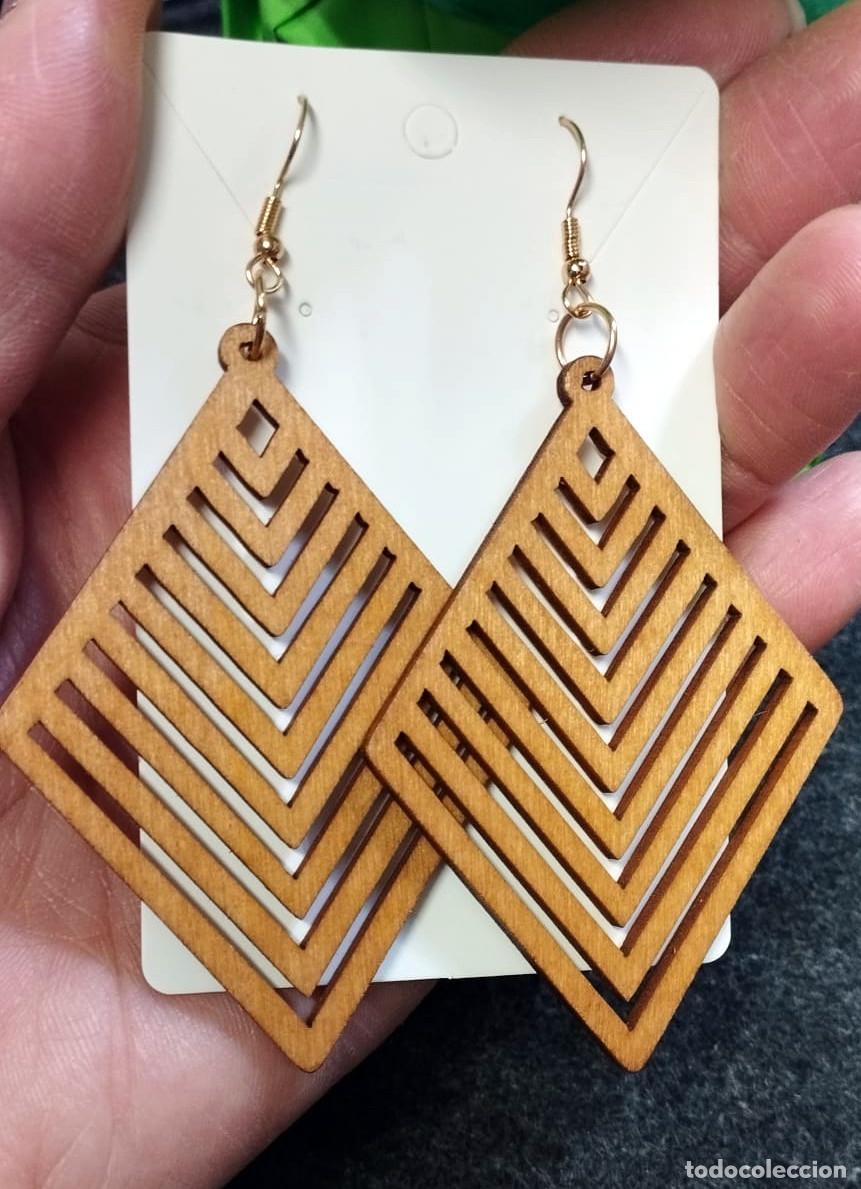 Joyeria: Pendientes bohemios largos de madera, Nuevos - Foto 3
