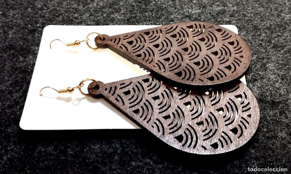 Joyeria: Pendientes bohemios largos de madera color marr&oacute;n, Nuevos - Foto 2