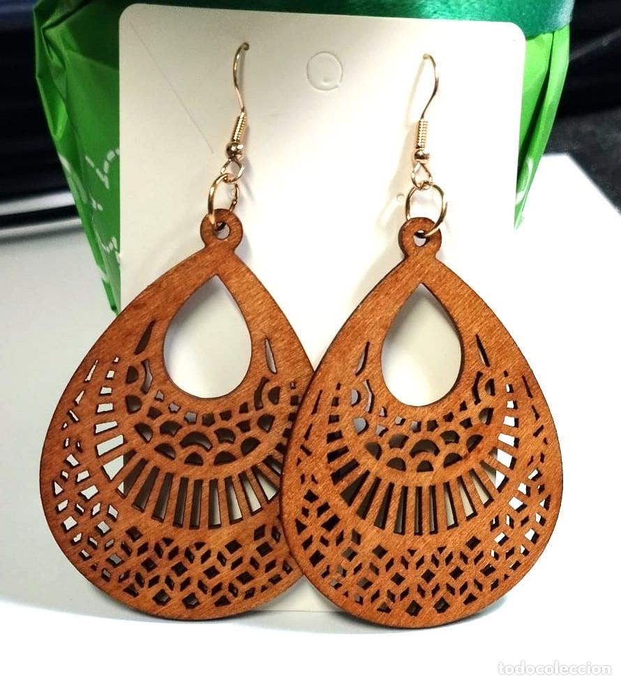 Joyeria: Pendientes Bohemios largos de madera, Nuevos - Foto 1
