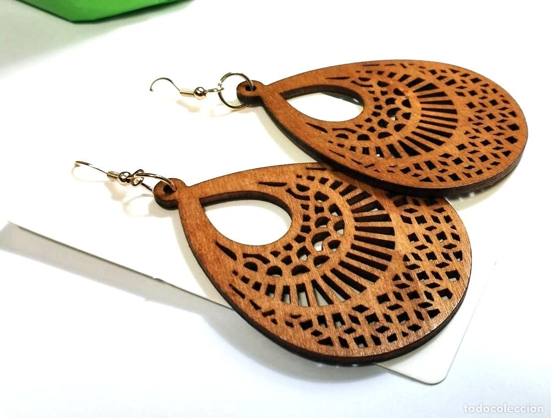 Joyeria: Pendientes Bohemios largos de madera, Nuevos - Foto 2