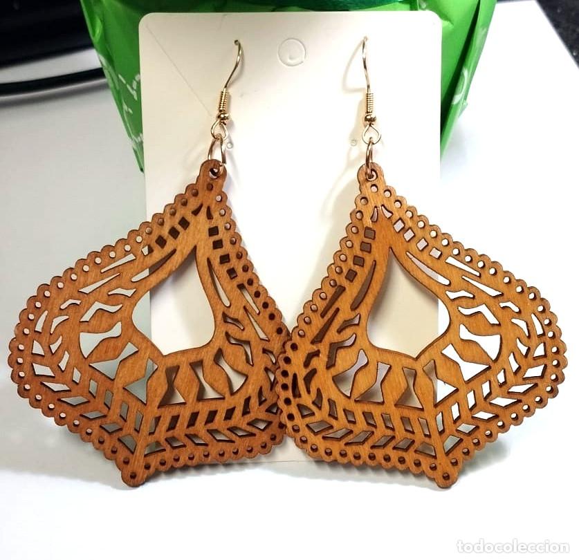 Joyeria: Pendientes Bohemios largos de madera, Nuevos - Foto 1