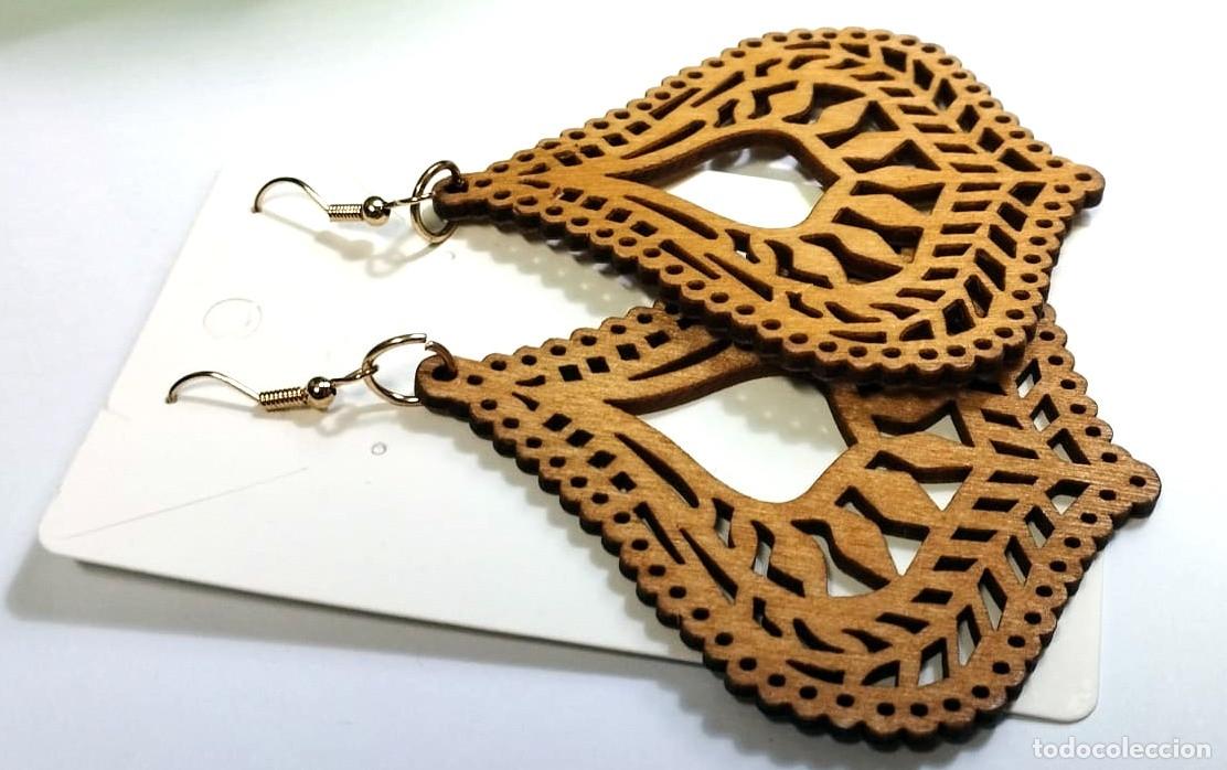 Joyeria: Pendientes Bohemios largos de madera, Nuevos - Foto 2