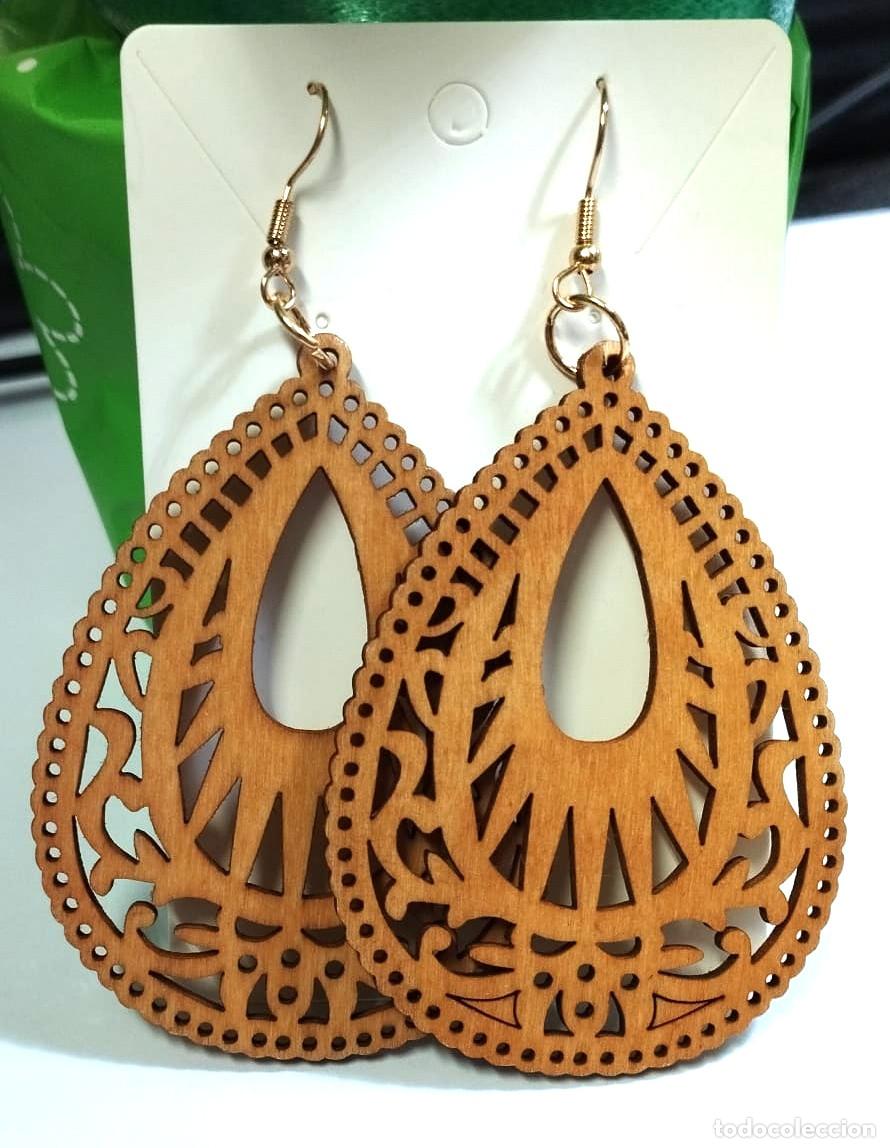 Joyeria: Pendientes Bohemios largos de madera, Nuevos - Foto 1