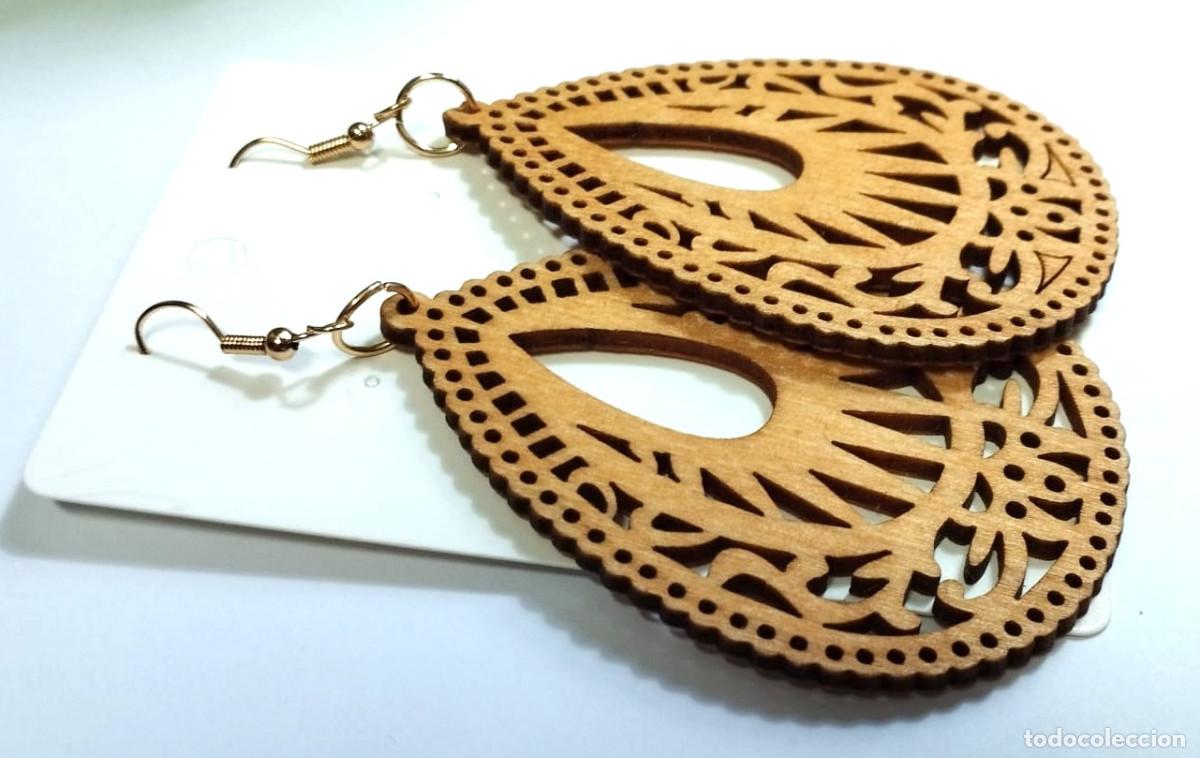 Joyeria: Pendientes Bohemios largos de madera, Nuevos - Foto 3