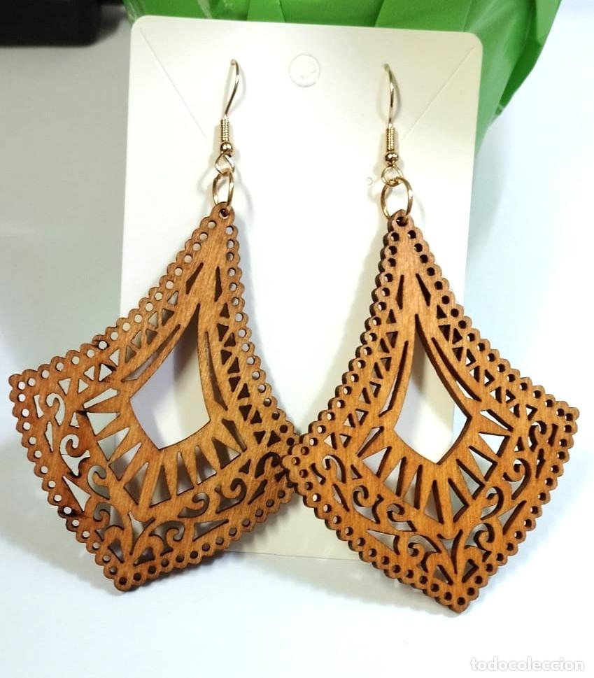 Joyeria: Pendientes Bohemios largos de madera, Nuevos - Foto 1