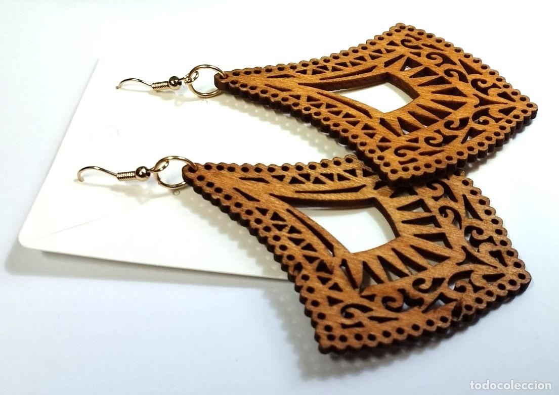 Joyeria: Pendientes Bohemios largos de madera, Nuevos - Foto 3