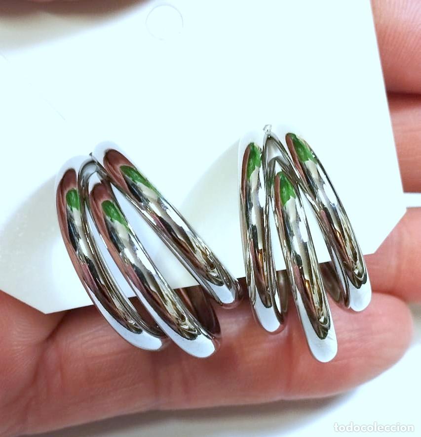 Joyeria: Pendientes de triple aro color plata, Nuevos - Foto 1