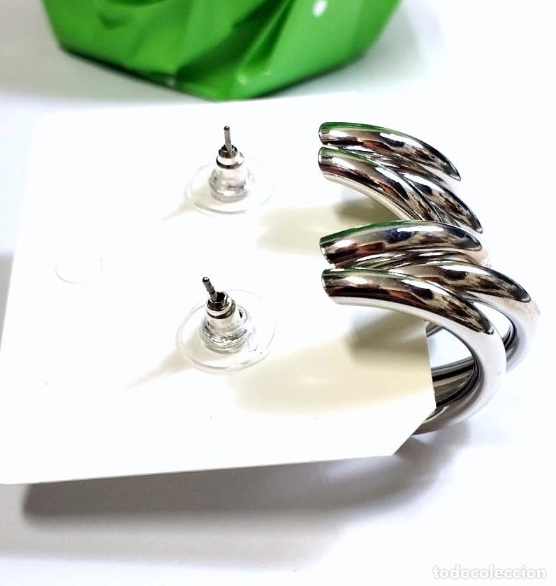 Joyeria: Pendientes de triple aro color plata, Nuevos - Foto 4