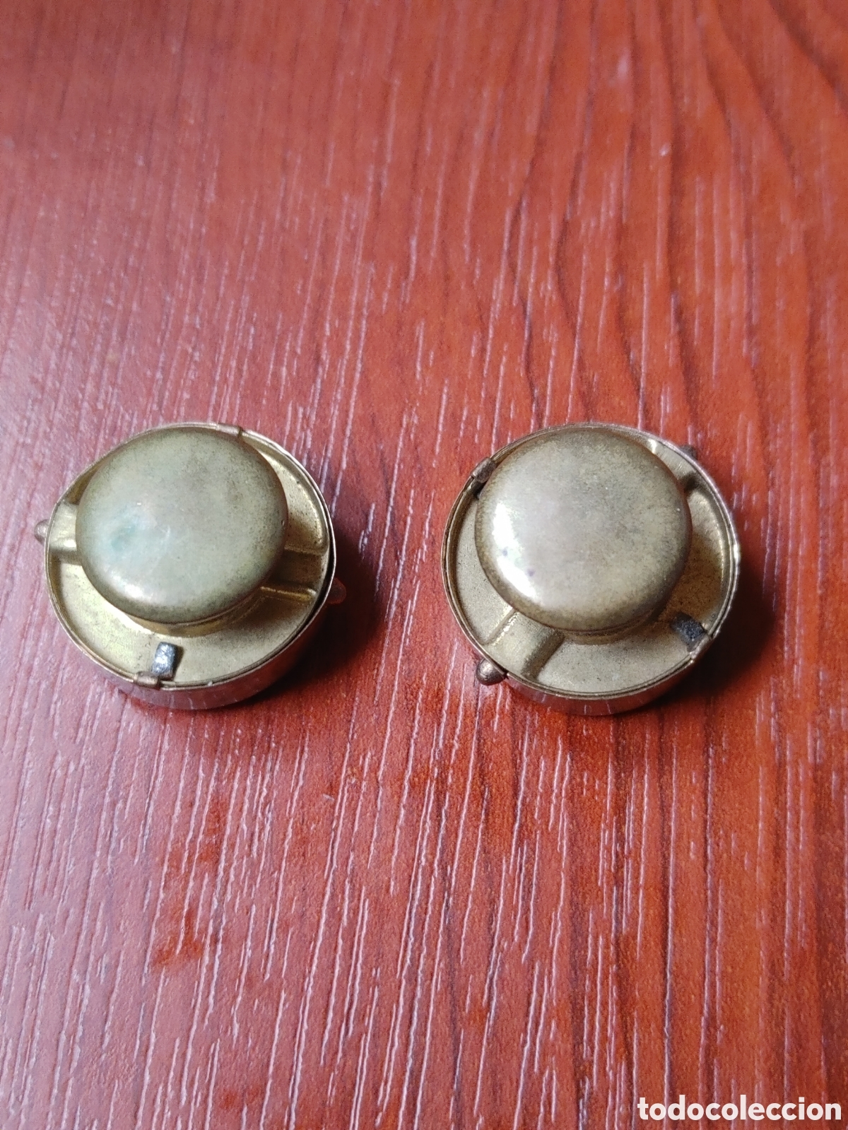 Joyeria: Gemelos, botones y pendientes. Chapados en oro. - Foto 3