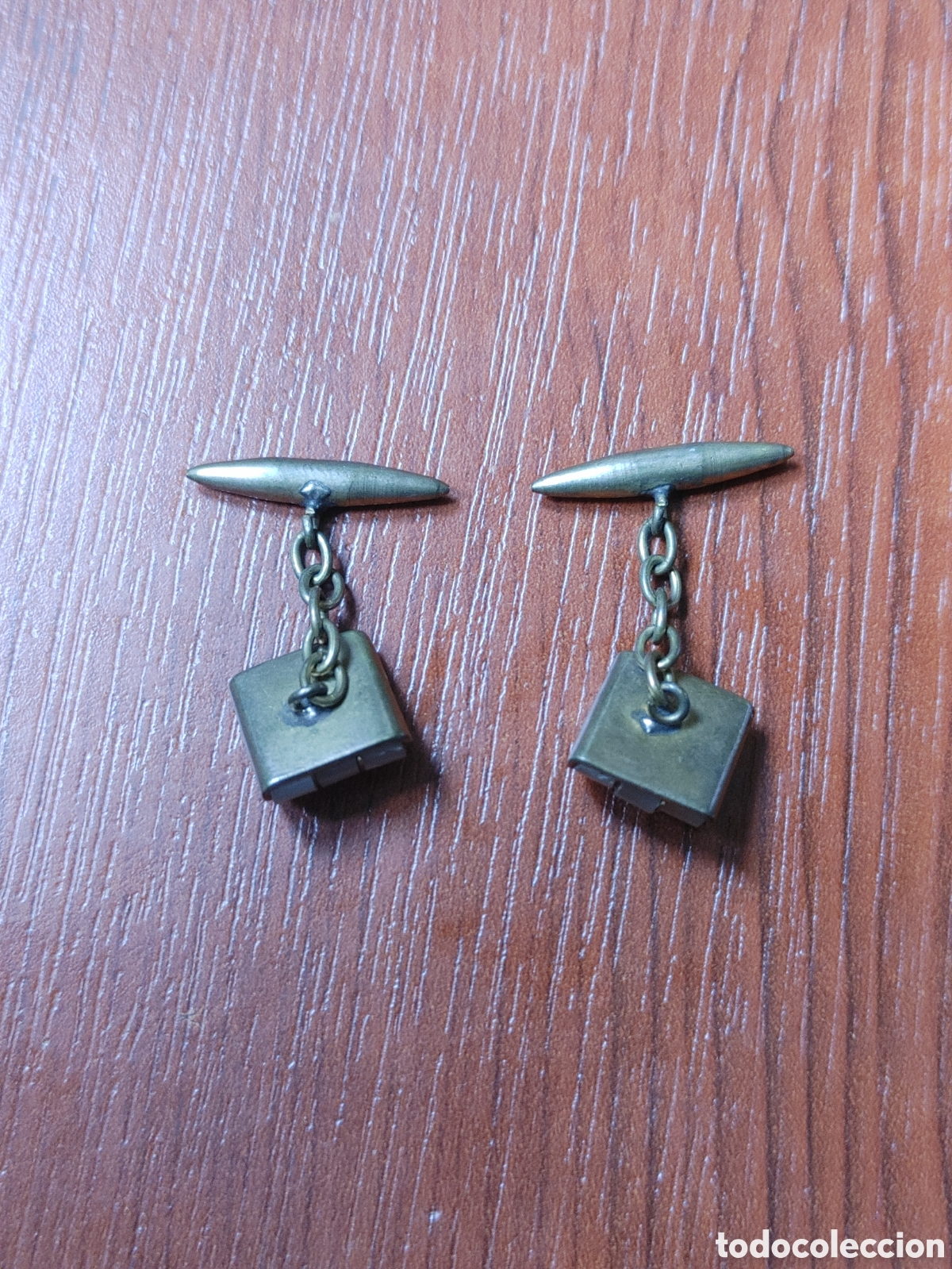 Joyeria: Gemelos, botones y pendientes. Chapados en oro. - Foto 4