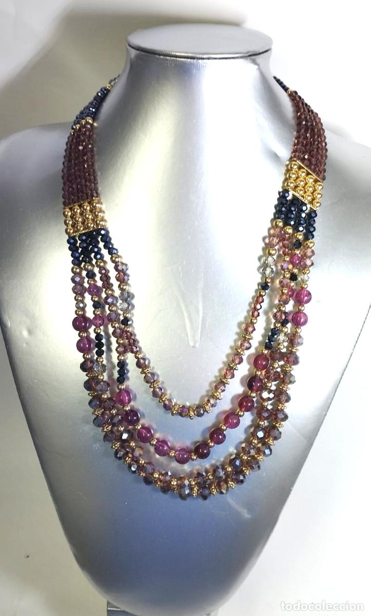 Joyeria: Collar de 4 l&iacute;neas en morados y color combinado, Nuevo - Foto 1