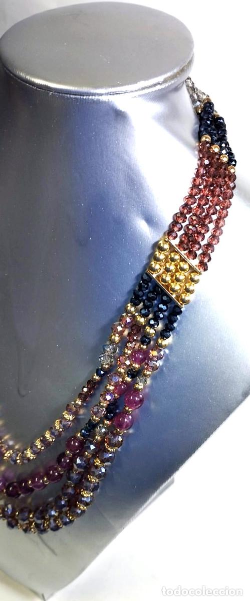 Joyeria: Collar de 4 l&iacute;neas en morados y color combinado, Nuevo - Foto 4
