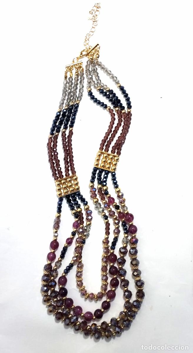 Joyeria: Collar de 4 l&iacute;neas en morados y color combinado, Nuevo - Foto 6