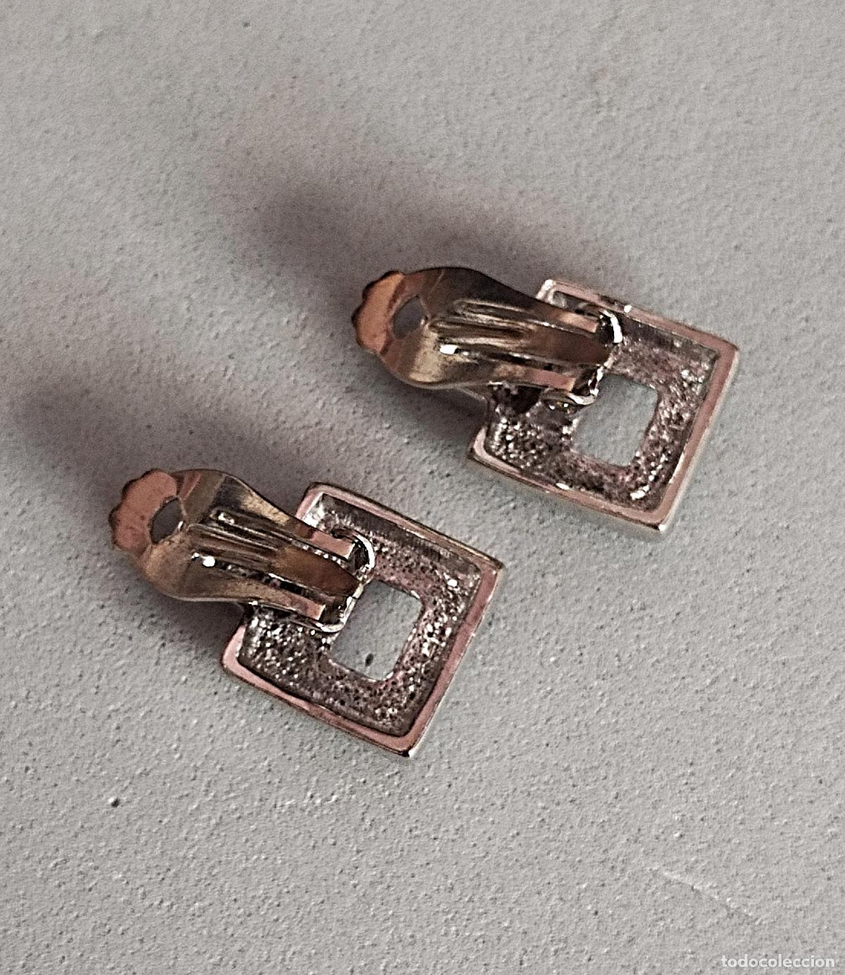 Joyeria: Pendientes plateados, cierre de clip. - Foto 4