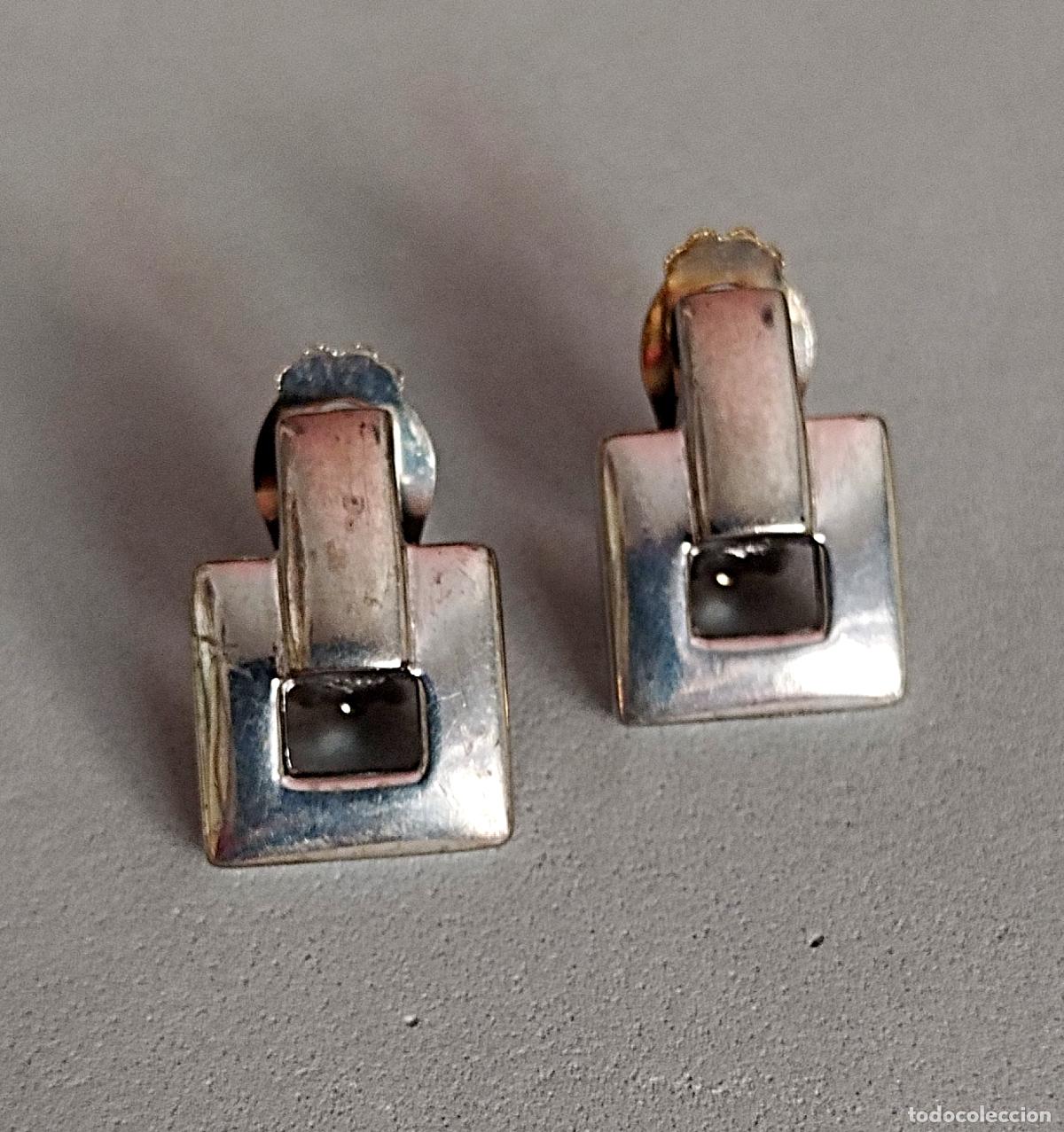 Joyeria: Pendientes plateados, cierre de clip. - Foto 1