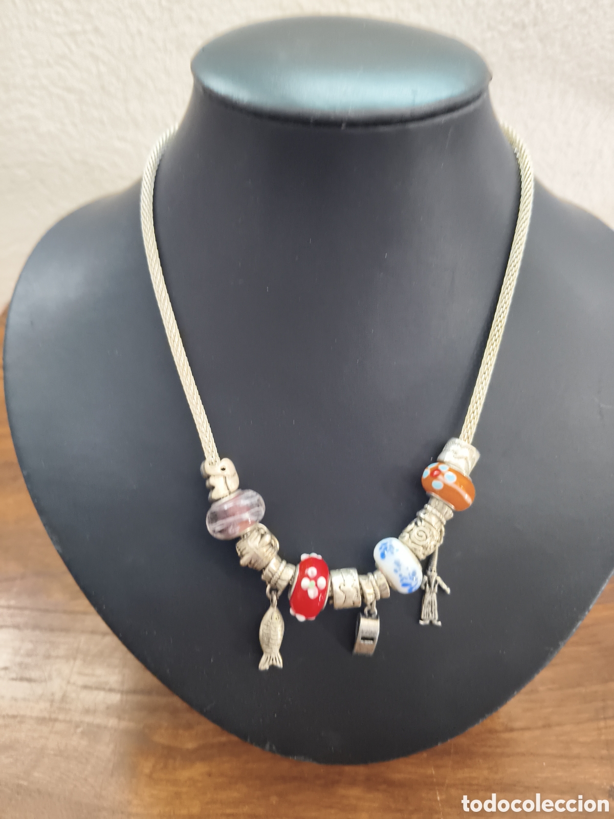 Joyeria: Collar gargantilla plateada charms amuletos de la suerte Murcia