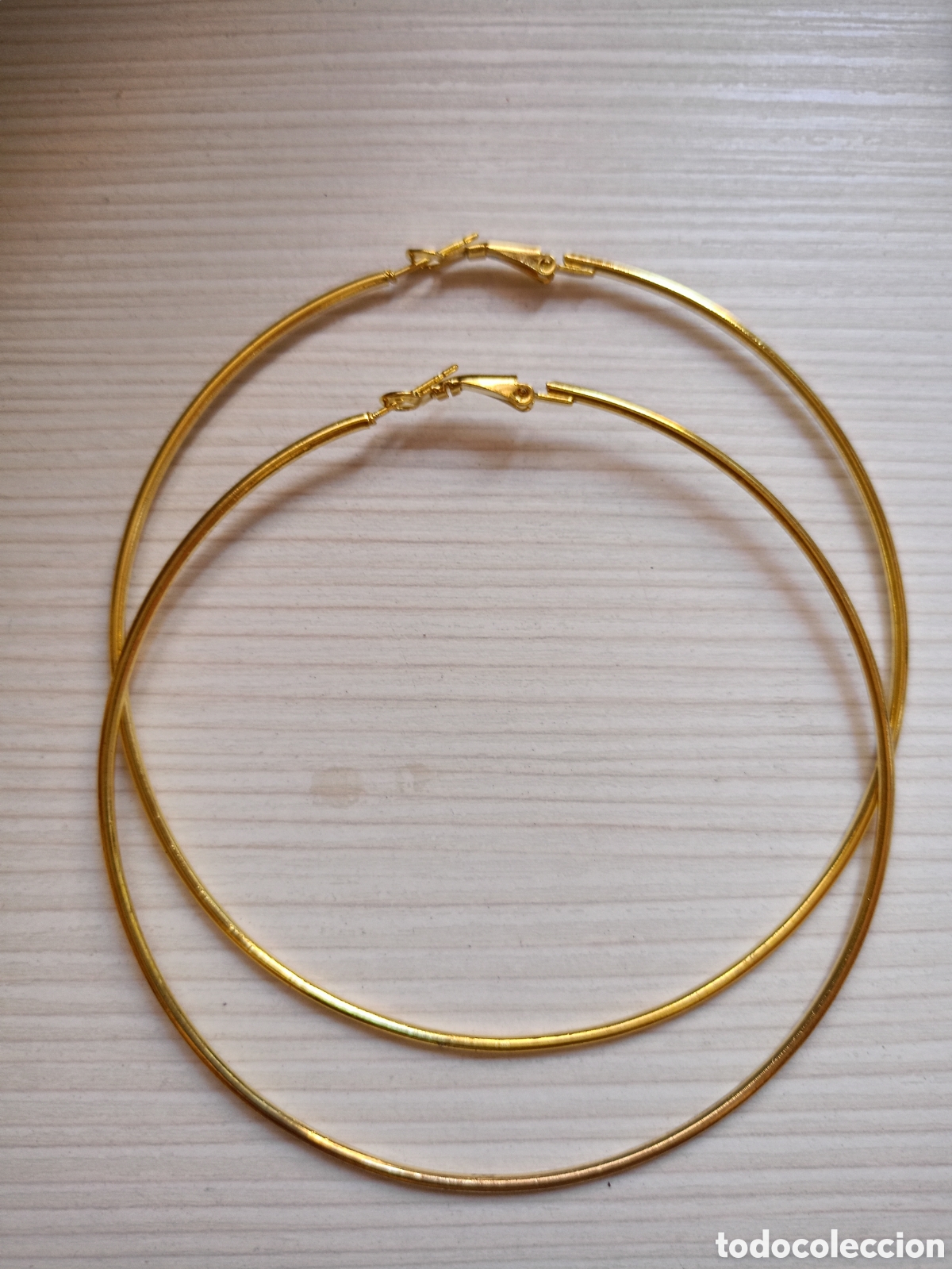 Joyeria: Pendientes aros grandes dorados - Foto 1