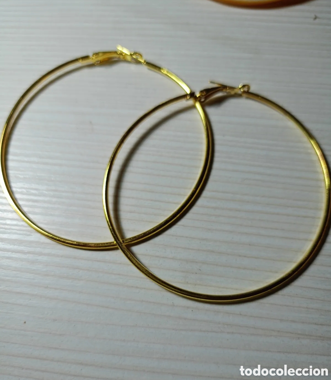 Joyeria: Pendientes aros grandes en dorado 6,5cm - Foto 1