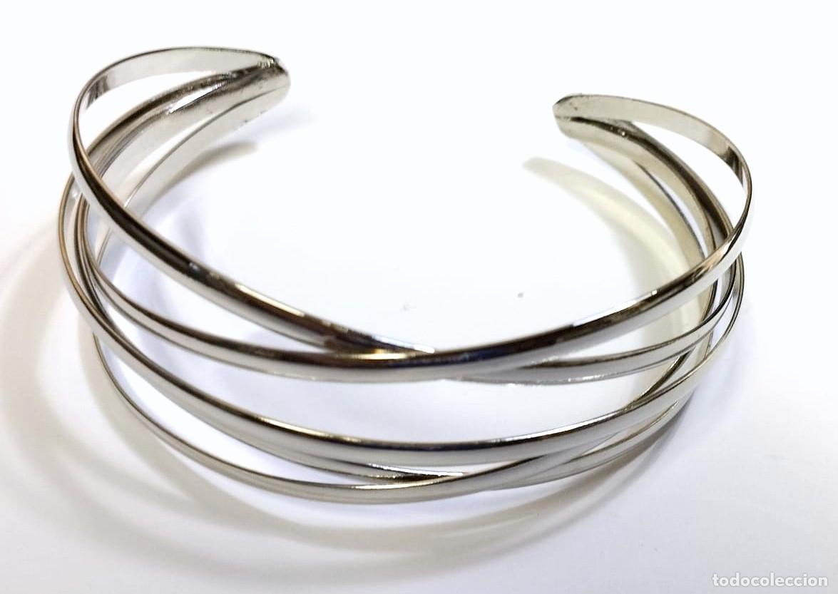 Joyeria: Brazalete de l&iacute;neas color plata, Nuevo - Foto 5