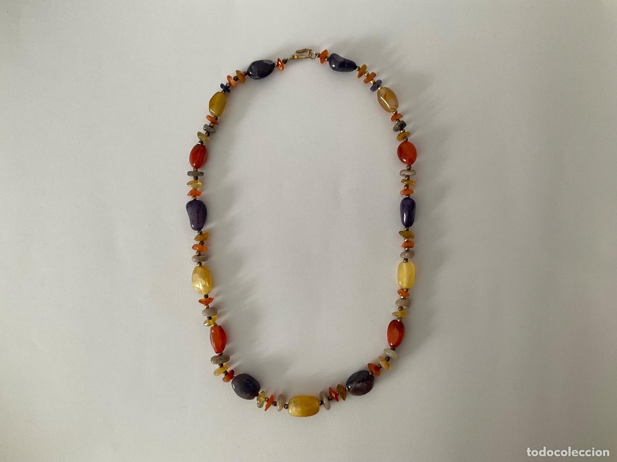 Jewelry: Collar de piedras naturales multicolor estilo boho vintage