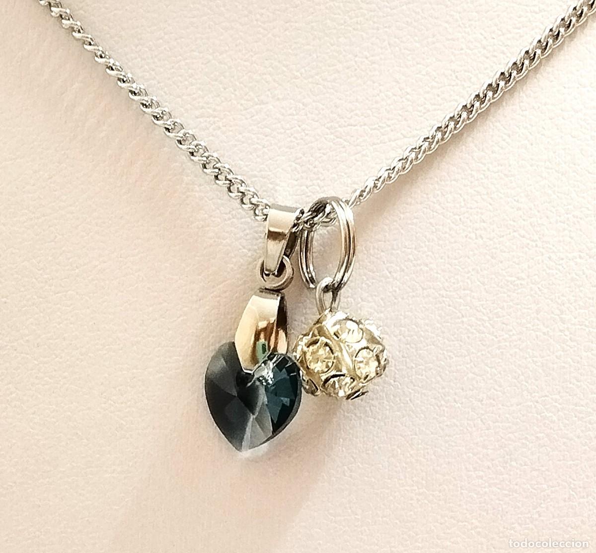 Joyeria: Gargantilla acero con colgantes, 49cm