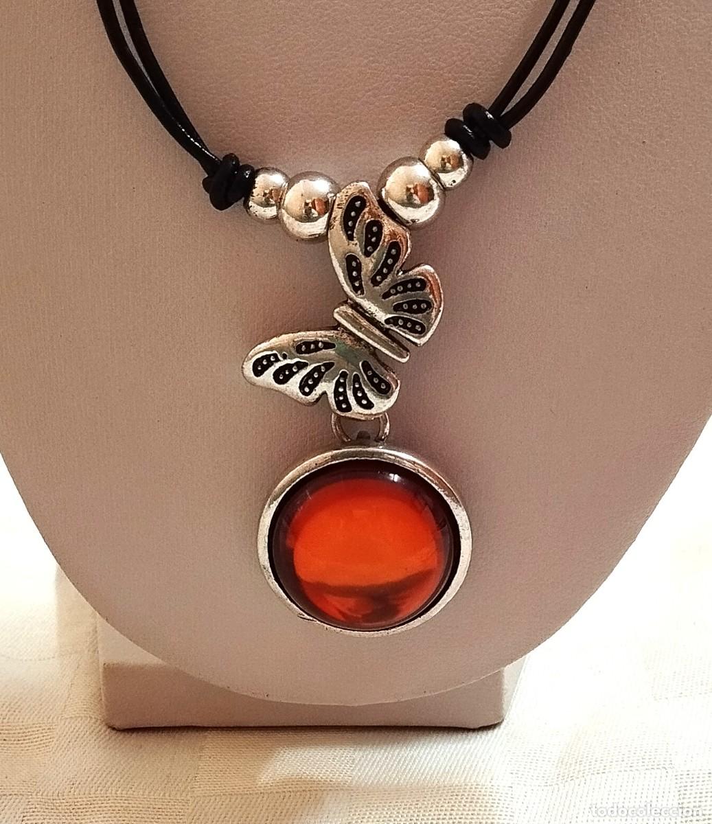 Joyeria: Gargantilla bisuter&iacute;a, con mariposa y dije, 49cm