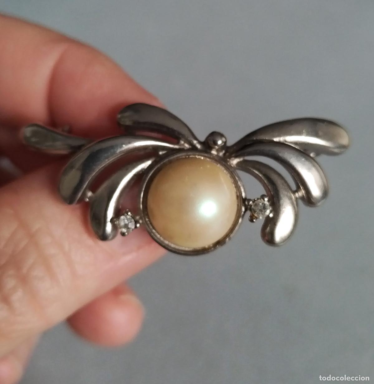 Joyeria: Bonito broche plateado con perla. - Foto 5