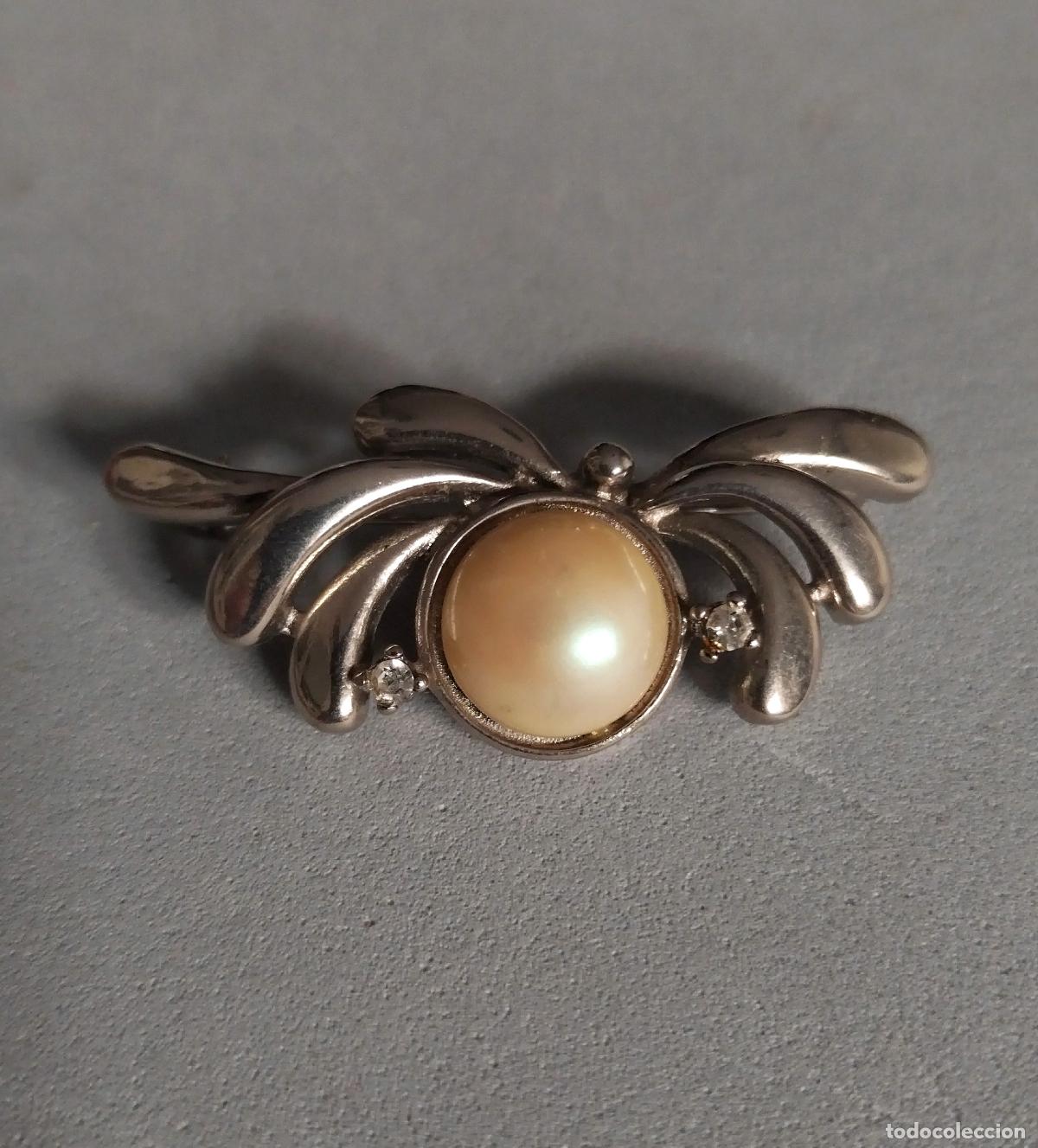Joyeria: Bonito broche plateado con perla. - Foto 6