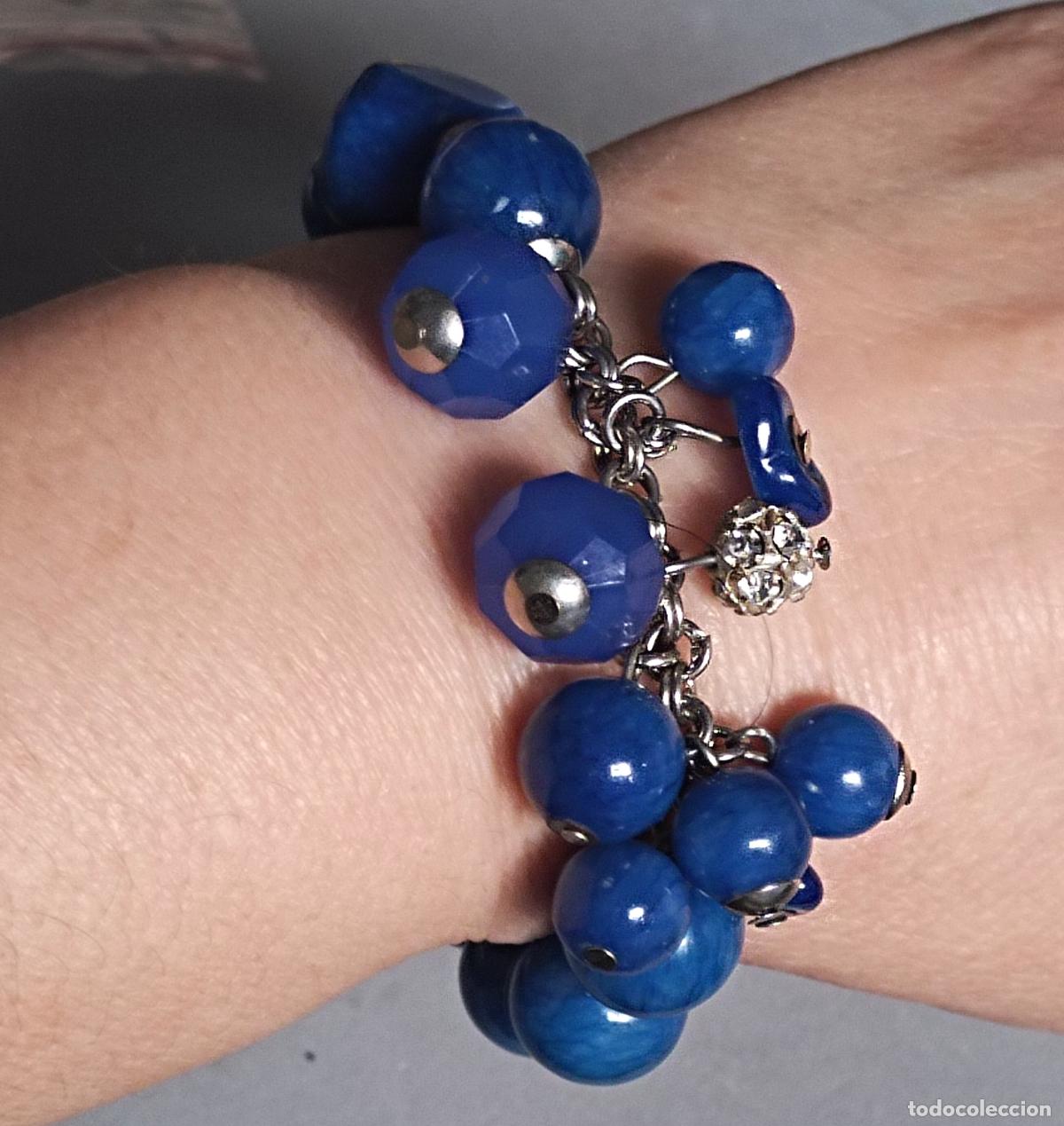 Joyeria: Pulsera de piedras azules, el&aacute;stica .